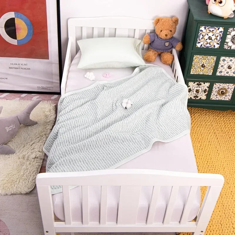 Quilted Toddler Blanket, Breathable and Warm for Boys and Girls Baby Blanket, 30x40 Inches, Grey Wave