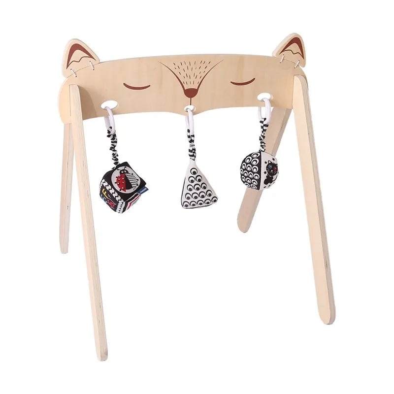 Baby Wooden Gym Frame Rocket Model Newborn Play Gym Activity Celestial Hanging Pendant Rattle For Baby Education Montessori Toys