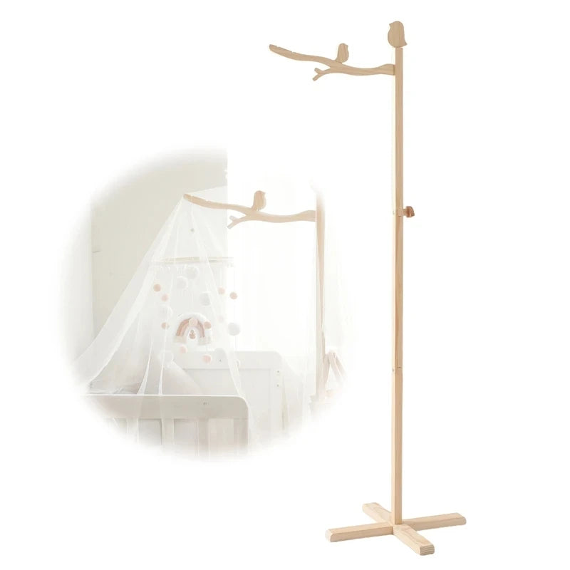 Baby Rattle Toy Bed Bell Bracket Wooden Mobile 0-12 Months Newborn Crochet Bed Bell Hanging Toys Holder Bracket Infant Crib Gift