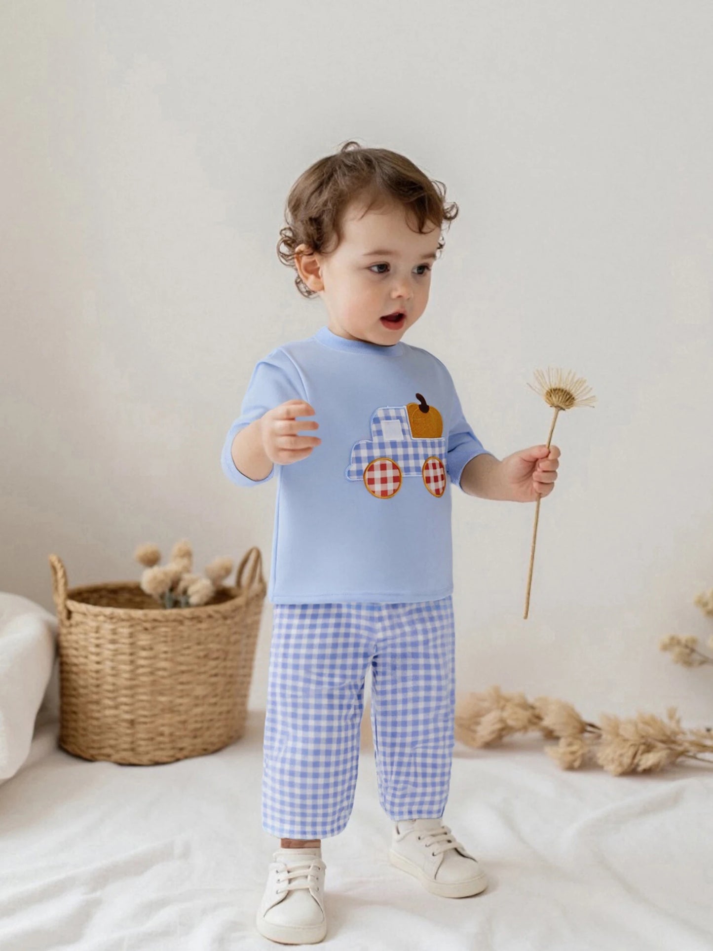 Adorable Infant Baby Halloween Costume Ghost Print Romper Jumpsuit with Hat 2 Piece Set for Boys and Girls