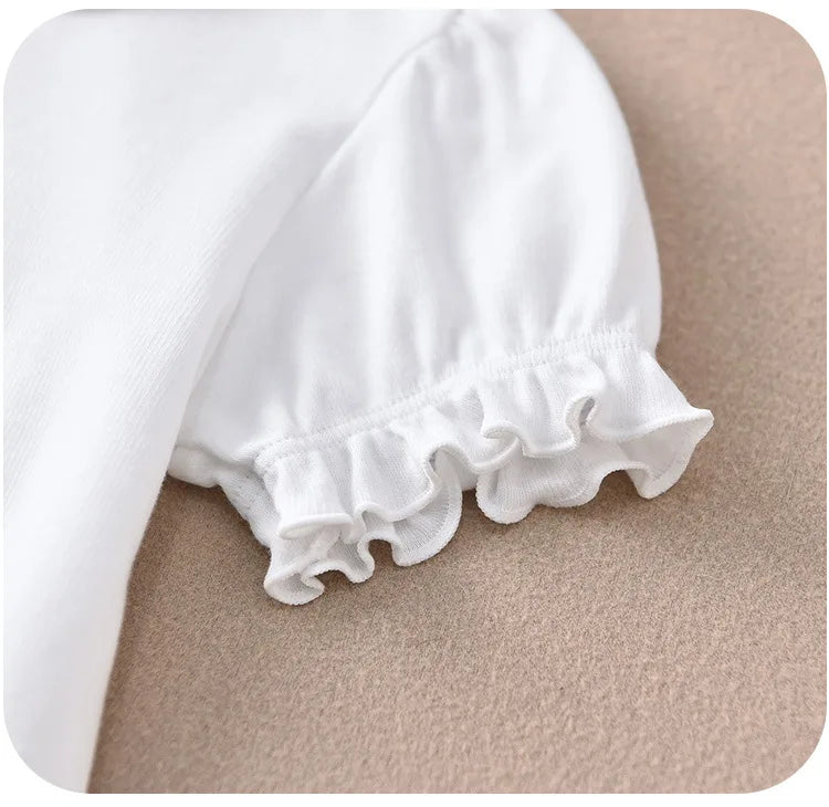 Children's short-sleeve Polo Shirts Boys and Girls 2025 Summer t-shirts 100% Cotton White School Tops 2T-16T Performance costume