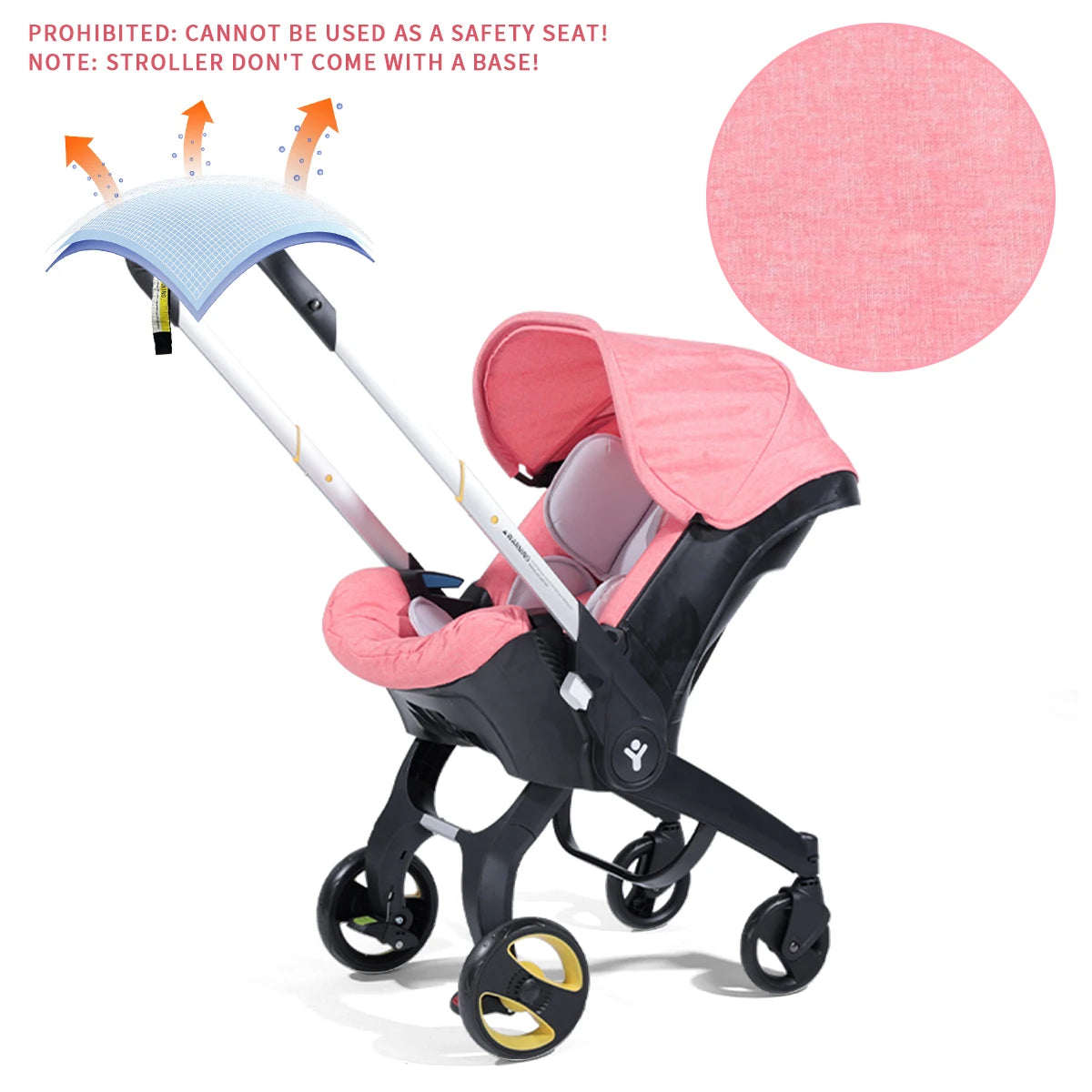 Travel baby stroller, bidirectional push, metal frame, foldable for easy carrying