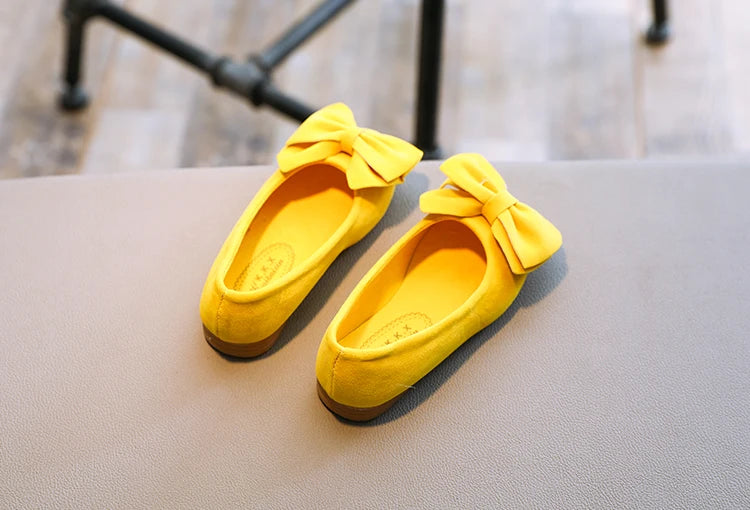 2024 New Fashion Girls Shoes PU Leather With Big Bowtie Candy Color Children Sandals Slip-on Kids Casual Shoes 21-36 Soft Hot