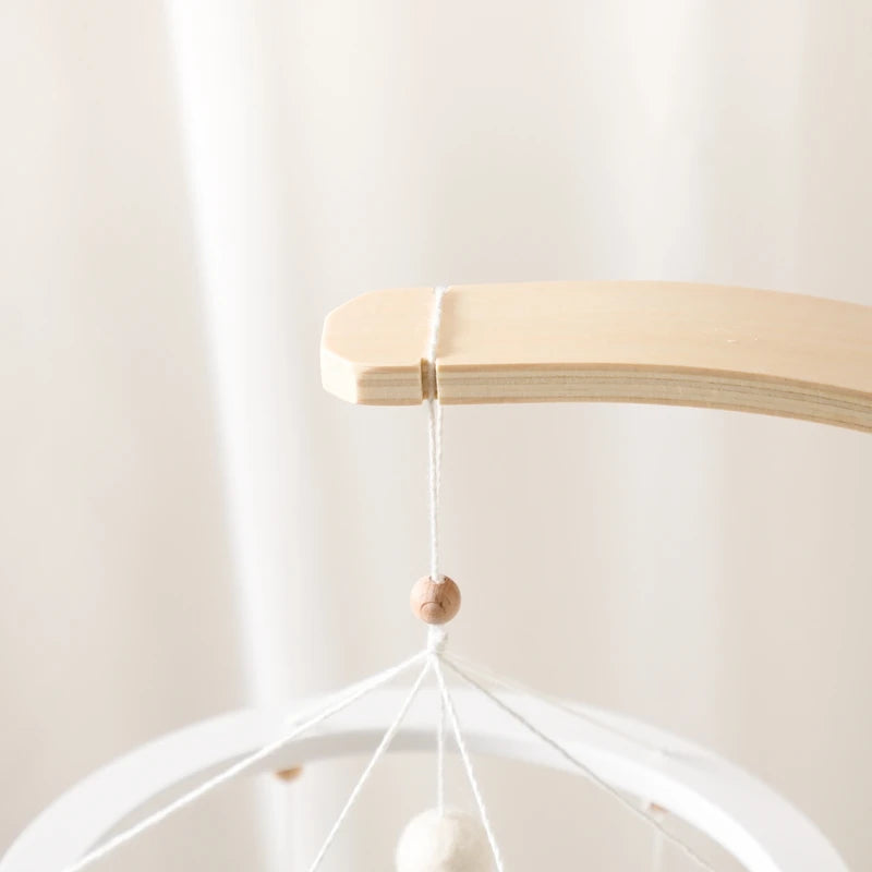 Baby Montessori Wooden Gym Frame Rattle Toys Newborn Mobile Hanging Sensory Toys Foldable Play Gym Frame Kid Holder Bracket Gift