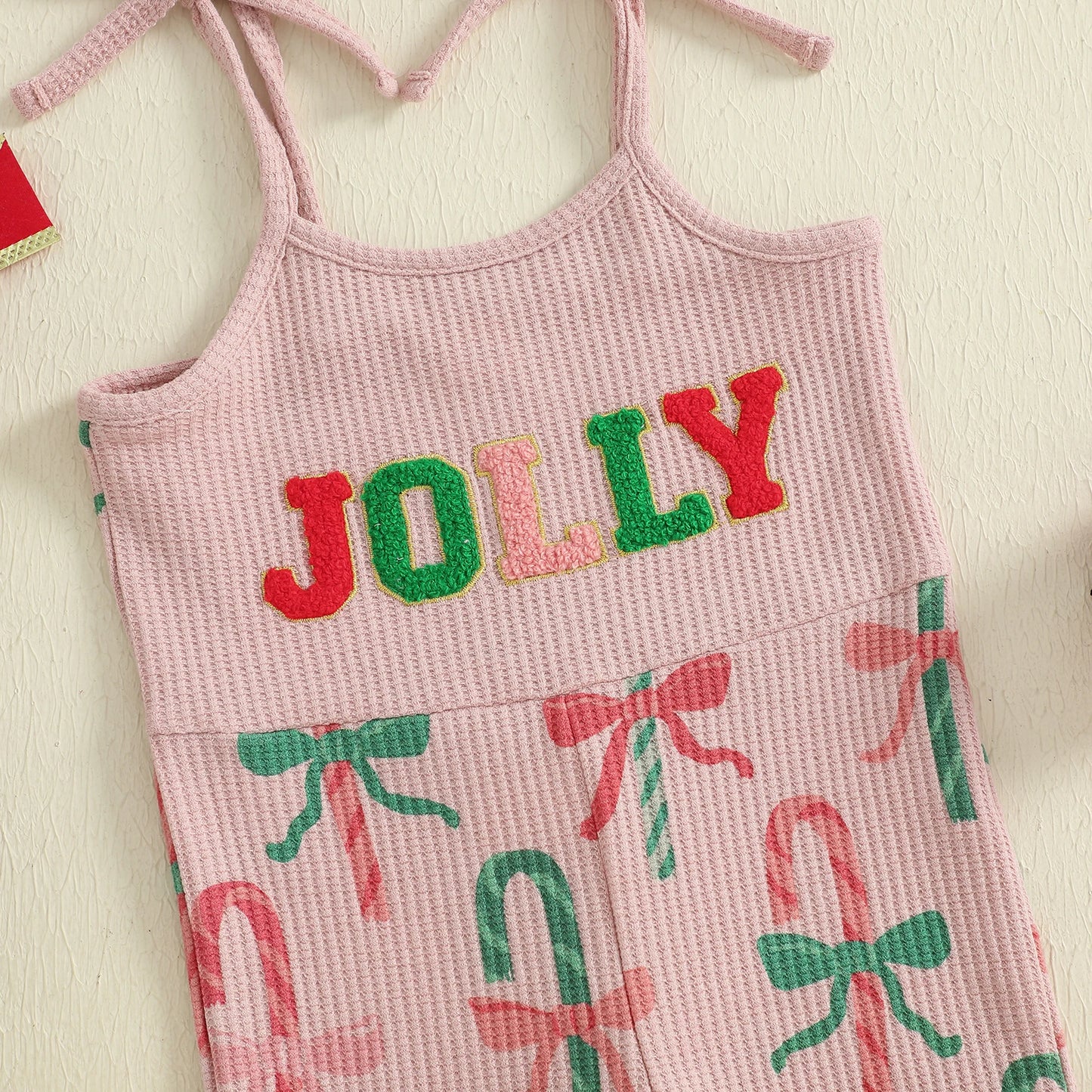 Summer Christmas Kids Baby Girls Overalls Romper Print Letter Embroidery Sleeveless Jumpsuit Xmas Clothes