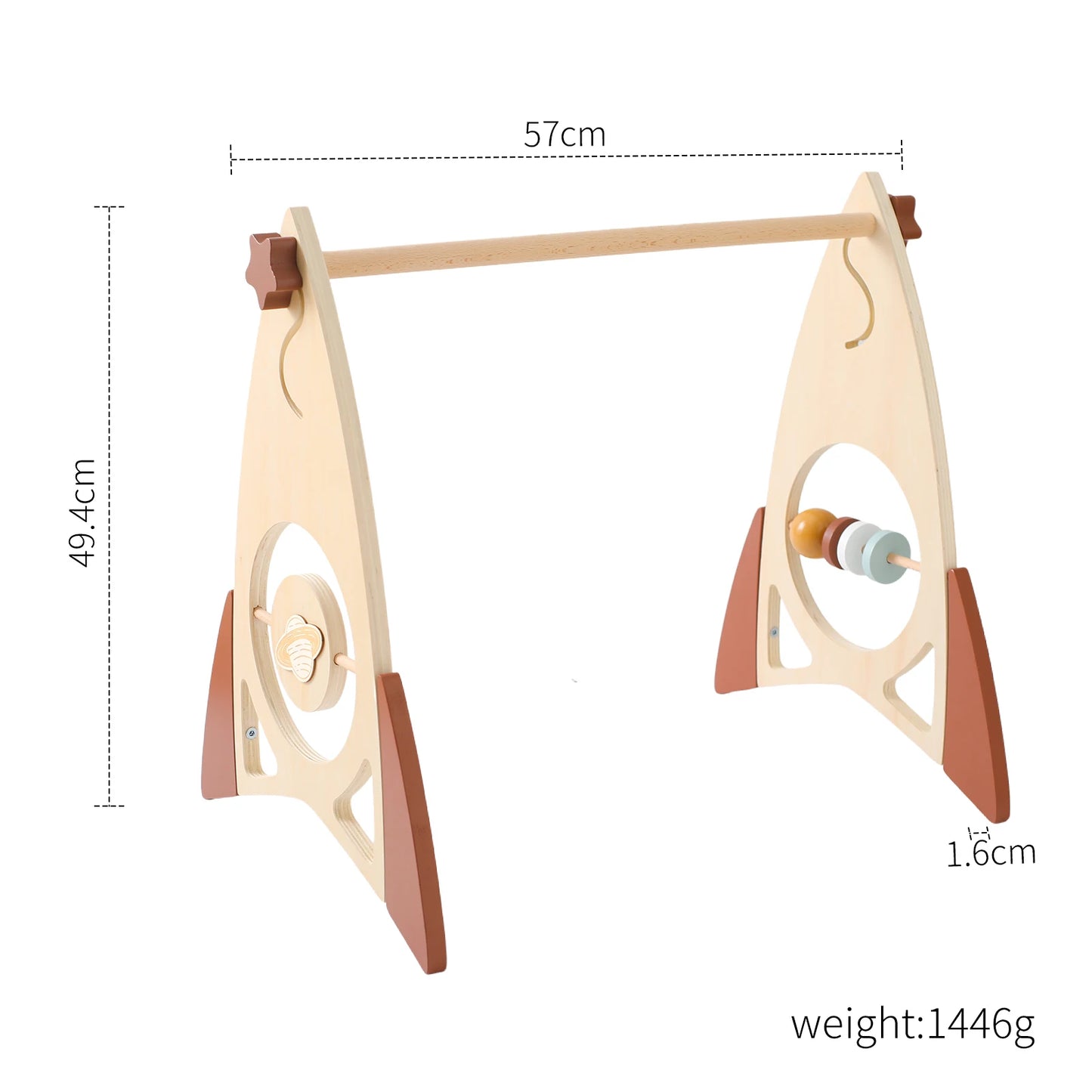 Baby Montessori Wooden Gym Frame Rattle Toys Newborn Mobile Hanging Sensory Toys Foldable Play Gym Frame Kid Holder Bracket Gift