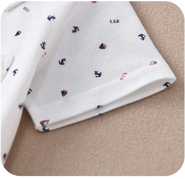 Children's short-sleeve Polo Shirts Boys and Girls 2025 Summer t-shirts 100% Cotton White School Tops 2T-16T Performance costume