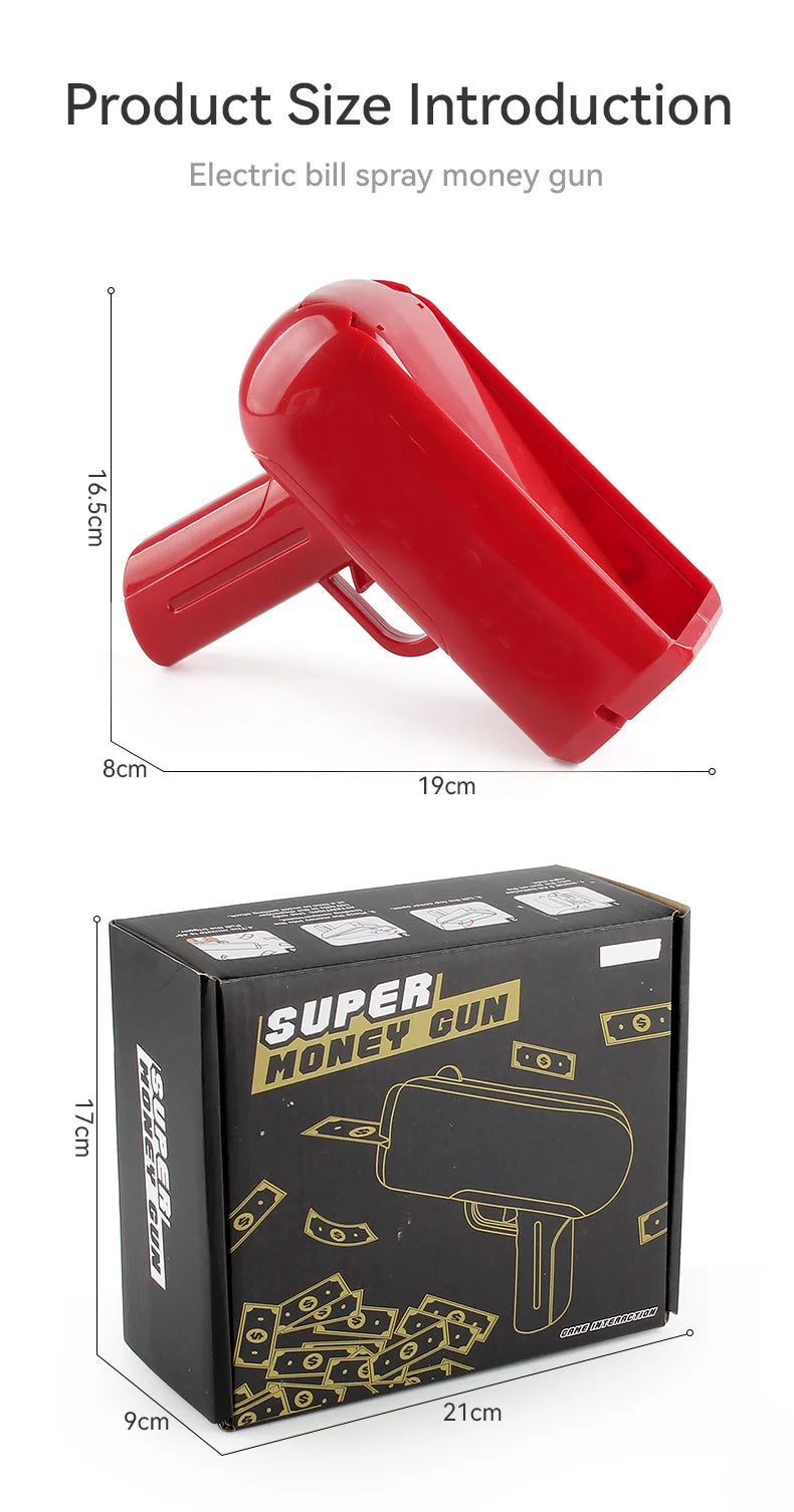 Banknote gun game toys Pistol Party Golden Money Gun Party toys Games Cash Funny toys Wedding Golden Money gun celebrate toy