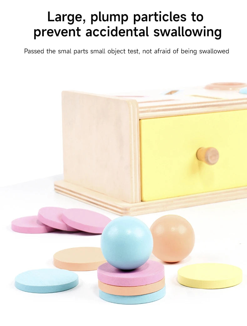 Montessori Wooden Multifunction Toys Color Spinning Coin Box Wooden Toys Children Puzzle Sensory Early Education Game Toys Gift