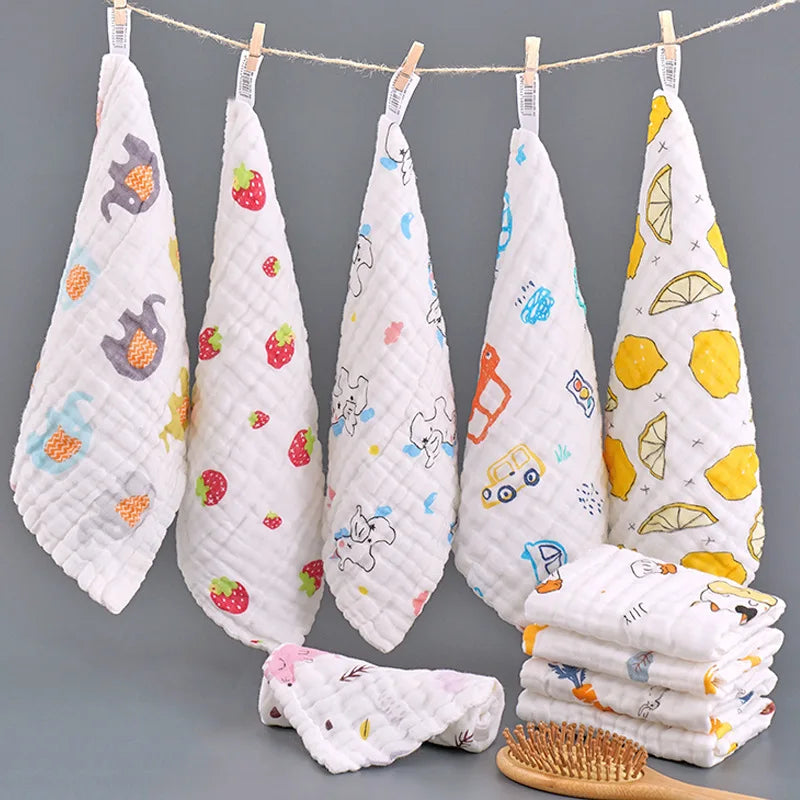 Baby Muslin Washcloths Natural Cotton Baby Wipes Soft Newborn Face Towel Sensitive Skin- Baby Registry 12*12inch Towels 2pcs