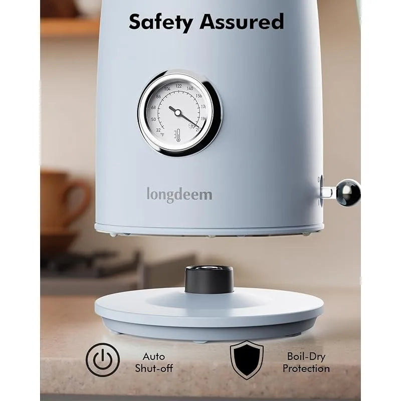 1L Small Electric Kettles Stainless Steel, Portable Travel Mini Hot Water Boiler Heater, Cool Touch Teapot, Auto Shut-Off, Blue