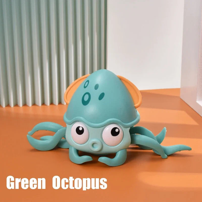 Cute Sensing Crawling Crab Baby Toys Interactive Walking Dancing with Music Automatically Avoid Obstacles Toys for Kids Toddler