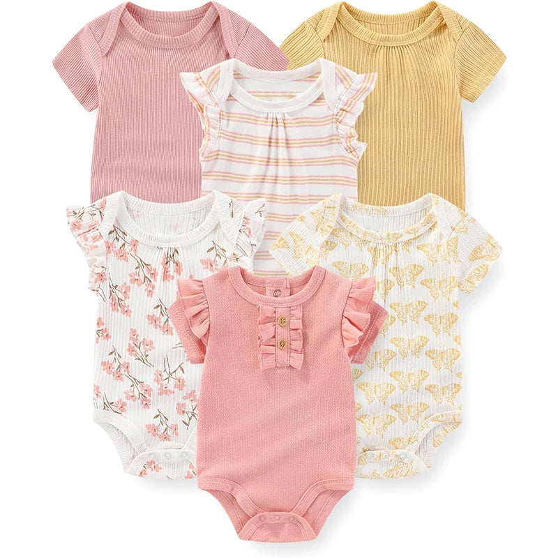6pcs/lot fashion baby boy girl onesie casual cotton soft baby clothes newborn set