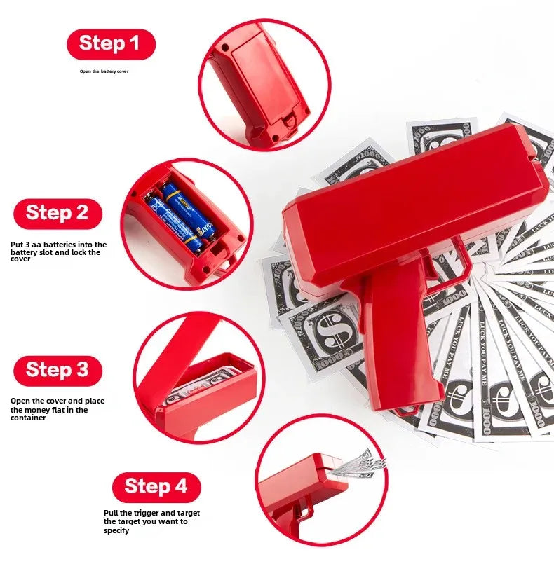 Novel Money Spray Gun Toy For Parties Weddings Gold Dollar Bill Shooter Fun Interactive Game Showers Of Cash