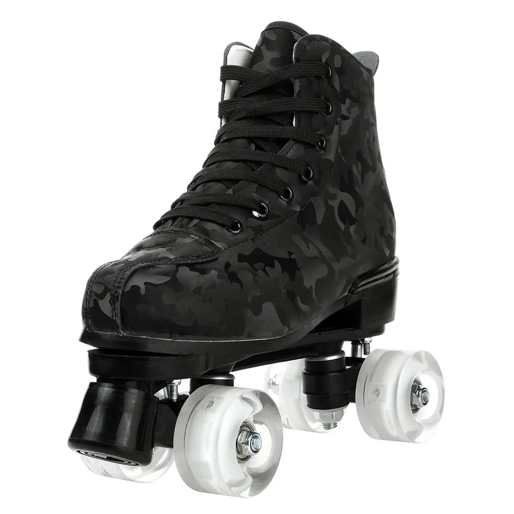 Outdoor Roller Skates Sports Double Row Skates Quad 4 Wheels Skating Flashing Roller Skates Shoes for Youth Boys Girls