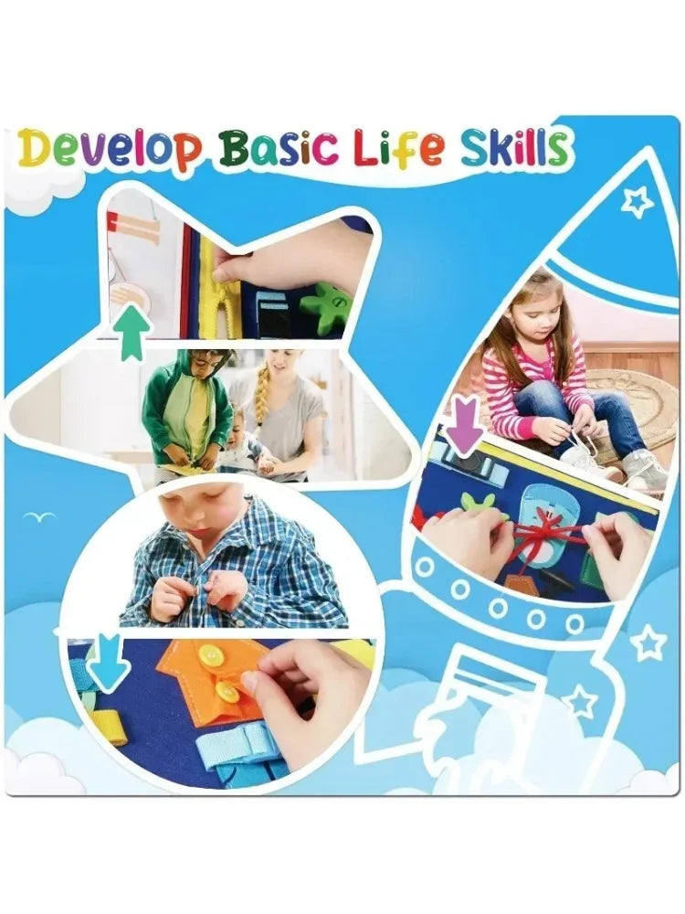 control future Busy Board Toddlers Sensory Activity Montessori Toys 1 Year Old Boy Airplane Travel Essentials Kids Ages 1-3 Road