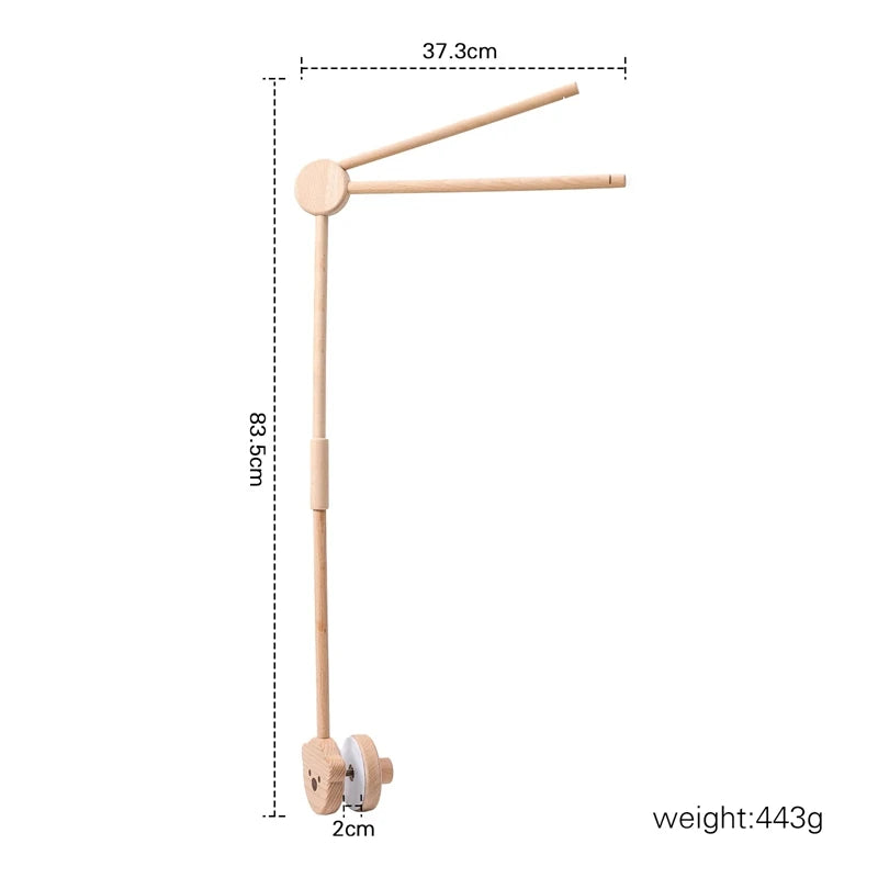 Baby Rattle Toy Bed Bell Bracket Wooden Mobile 0-12 Months Newborn Crochet Bed Bell Hanging Toys Holder Bracket Infant Crib Gift