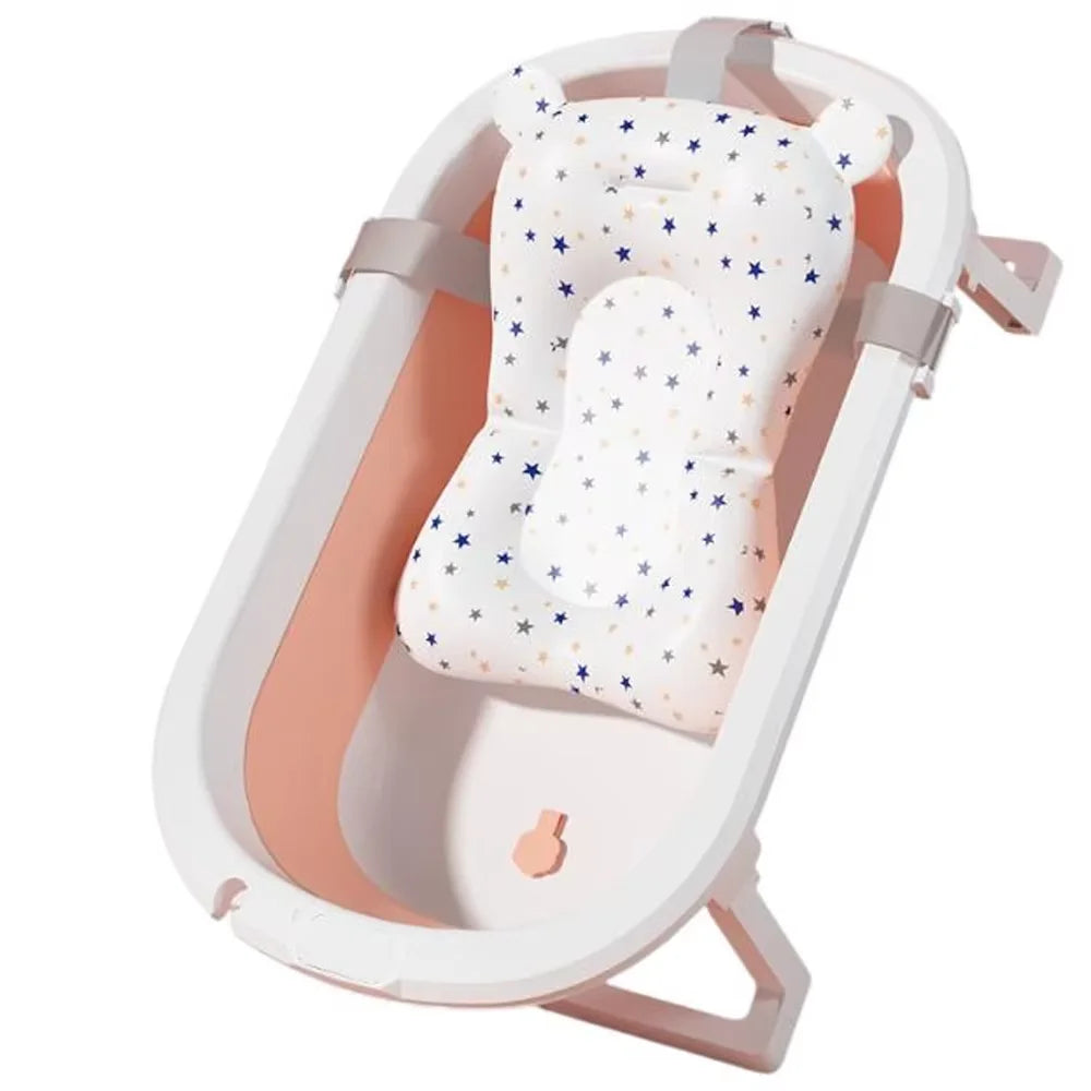Foldable Baby Bathtub Multifunctional Newborn Bathtub Portable Travel Baby Tub Pillow Infant Anti-Slip Soft Comfort Body Cushion