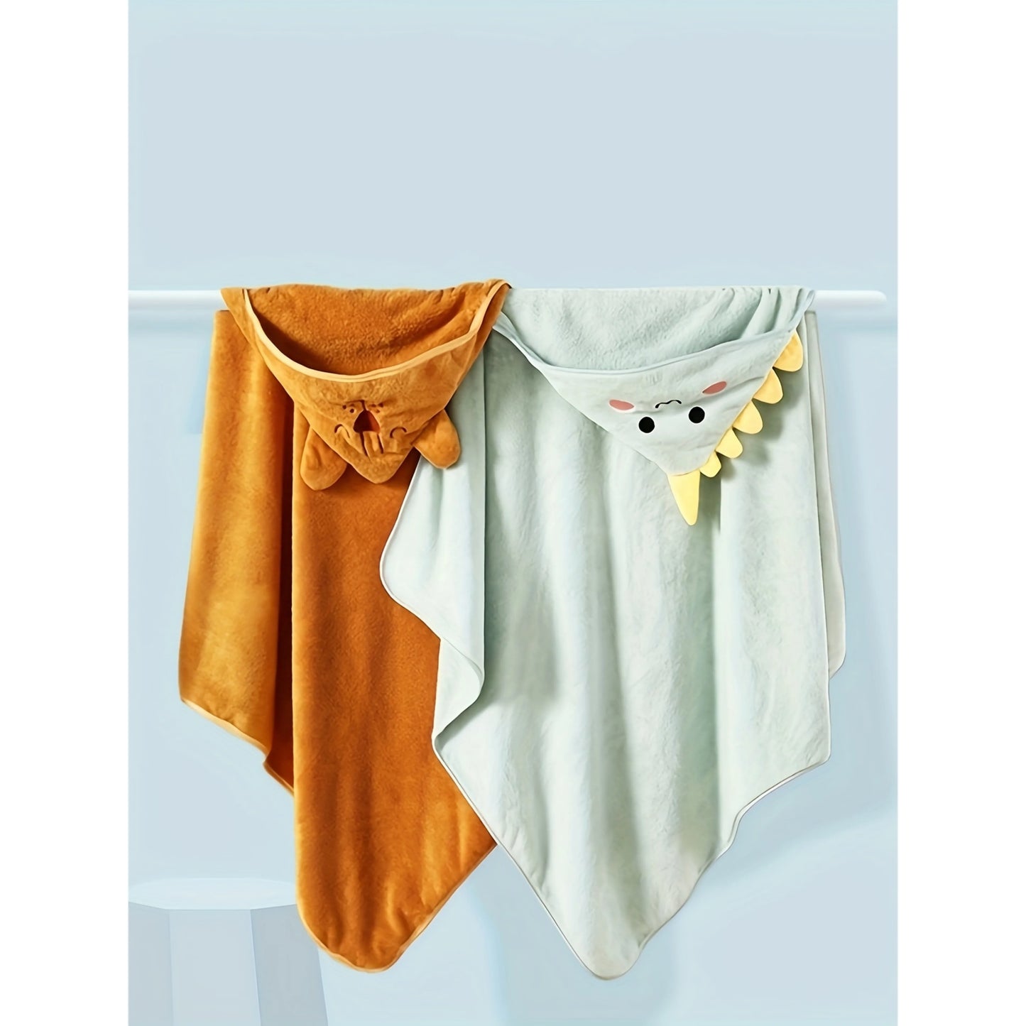 Baby Comfy Hooded Quick Drying Bath Towel For Bathroom Beach, Cute Cartoon Cloak For 0-3 Years Old, Ultra-Soft, Super Absorbent