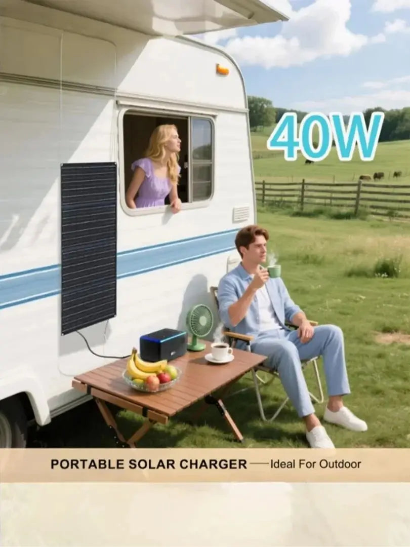 30w 40w Portable Solar Panel 18V Camping Foldable Flexible Monocrystalline Solar Cell Charger for House Camper Travel