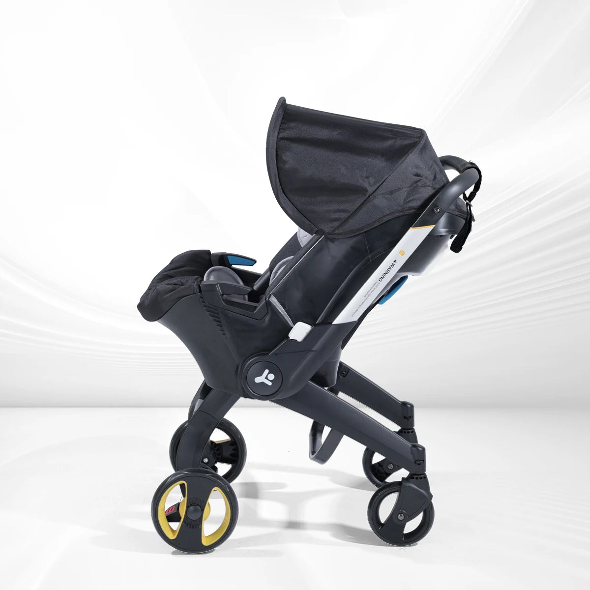 Portable, lightweight and folding baby stroller, metal frame, can be pushed in both directions, comes with sunshade