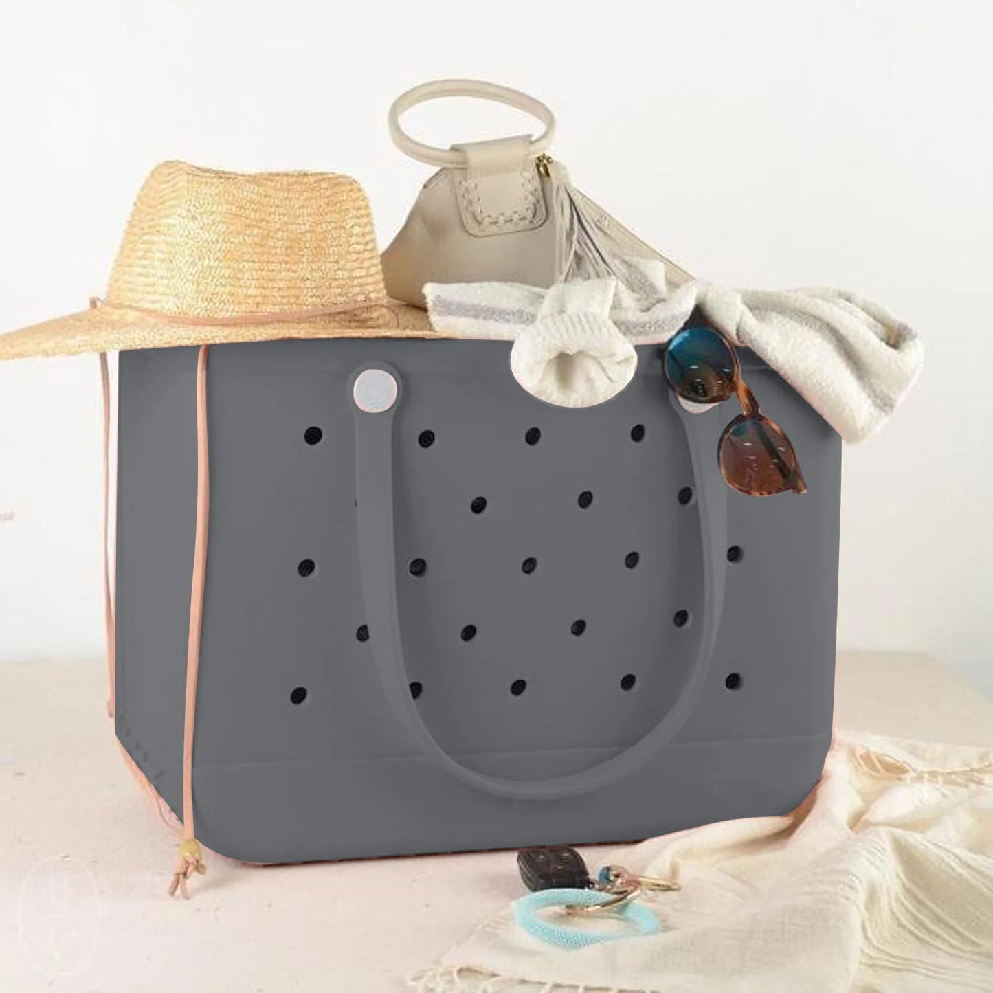 Rubber Beach Bags Waterproof Sandproof Outdoor EVA Portable Travel Bags Washable Tote Bag For Beach,Sports,Market