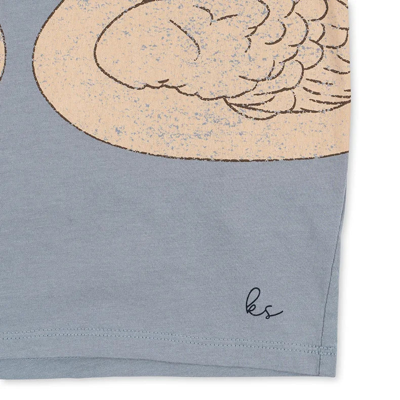 2025 Summer KS Children's Clothing Baby Girls Cartoon Swan Short Sleeve T Shirts Suits Boys Gorilla Bottom T-shirt Kids Home Set