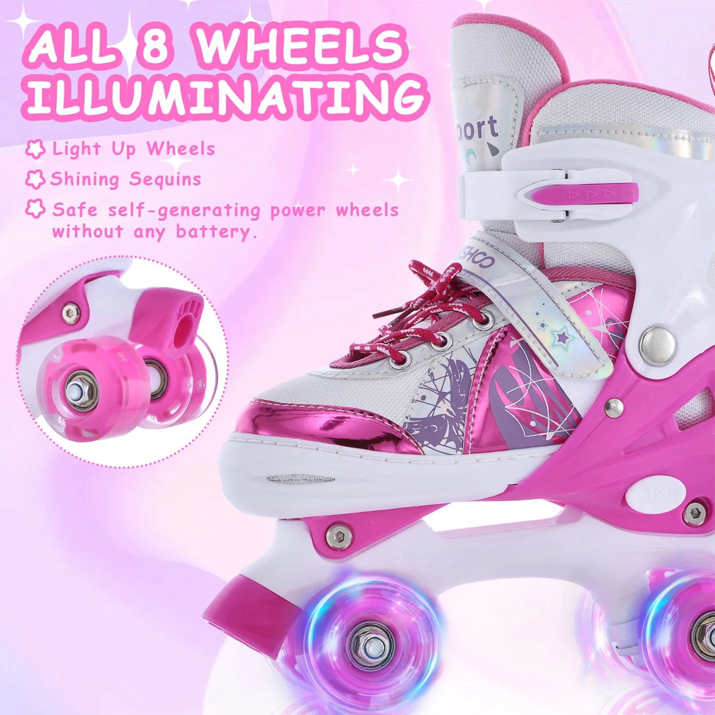 Roller Skates for Girls Boys for Kids 4 Size Adjustable Light Up kids roller skates kids roller skates girls girls roller skates