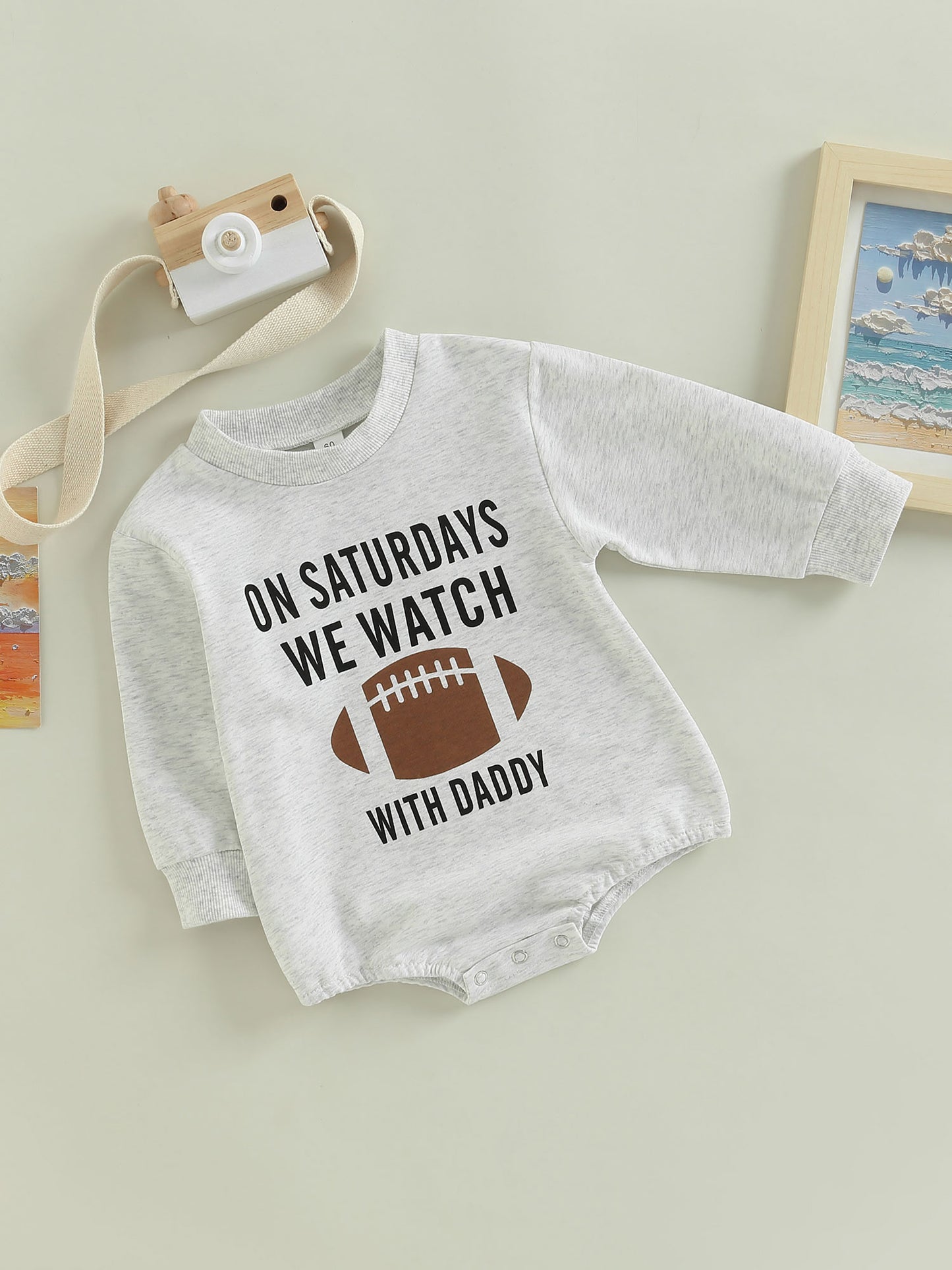 Newborn Baby Unisex Romper Football Team Logo Print Crew Neck Long Sleeve Playsuit Spring Fall Casual s Bodysuits