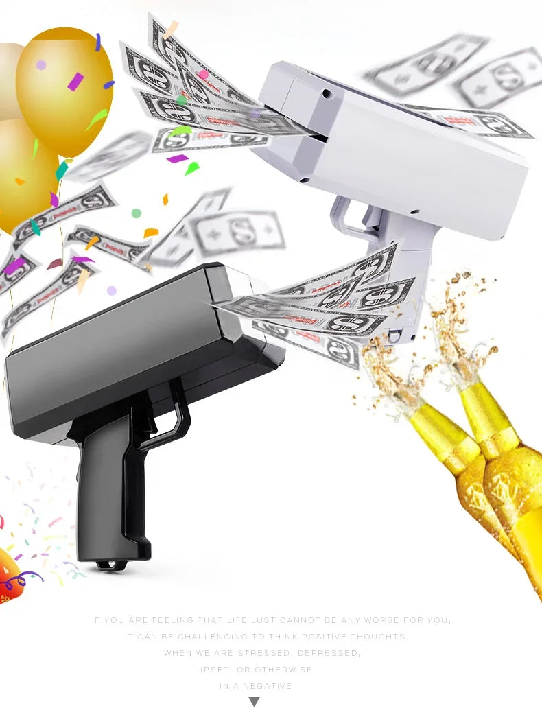 Novel Money Spray Gun Toy For Parties Weddings Gold Dollar Bill Shooter Fun Interactive Game Showers Of Cash