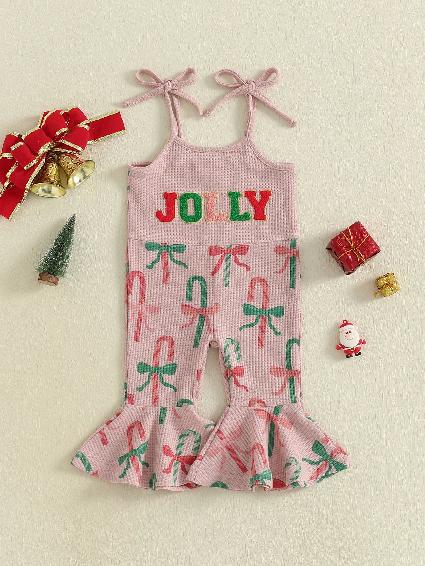 Summer Christmas Kids Baby Girls Overalls Romper Print Letter Embroidery Sleeveless Jumpsuit Xmas Clothes
