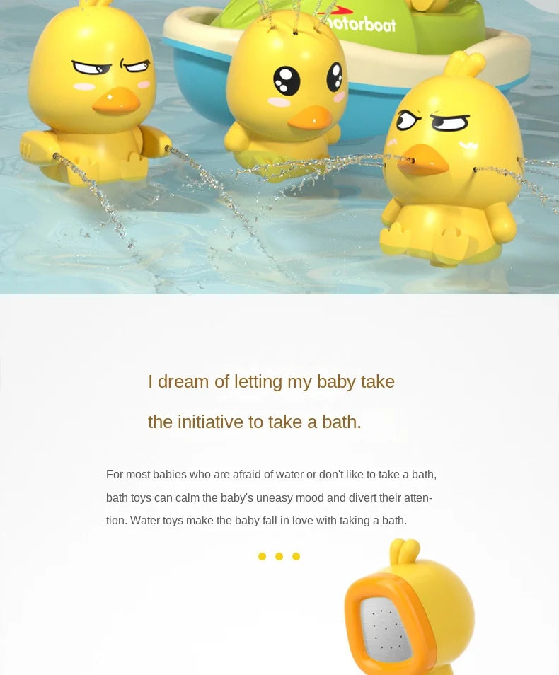 Toddler Toys Gifts Baby Bath Toys Cute Duck Electric Water Spray Bathroom Bathing Toys Kids Bath And Shower Bathtubs Interactive