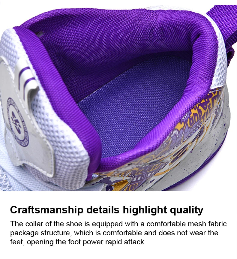Basketball Shoes No-Slip Breathable Outdoor Shoes Fashion Graffiti Training Shoes