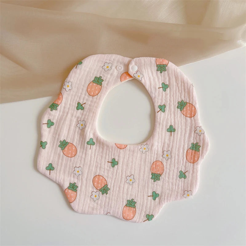 Summer Baby Cotton Gauze Waterproof Bibs Soft Cartoon Infant Bib Burp Cloths Bandana Scarf for Boy Girl Feeding Saliva Towel New