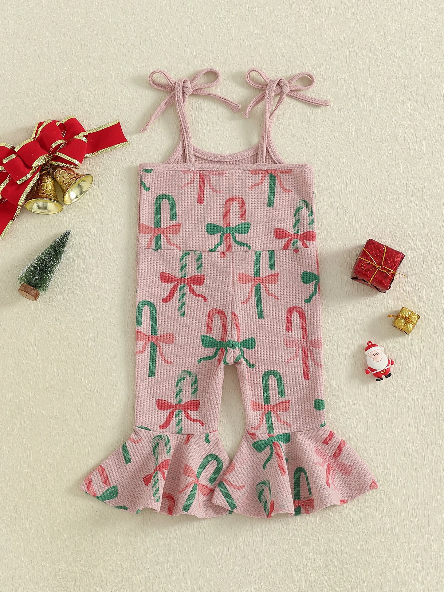 Summer Christmas Kids Baby Girls Overalls Romper Print Letter Embroidery Sleeveless Jumpsuit Xmas Clothes