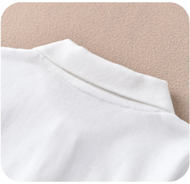 Children's short-sleeve Polo Shirts Boys and Girls 2025 Summer t-shirts 100% Cotton White School Tops 2T-16T Performance costume