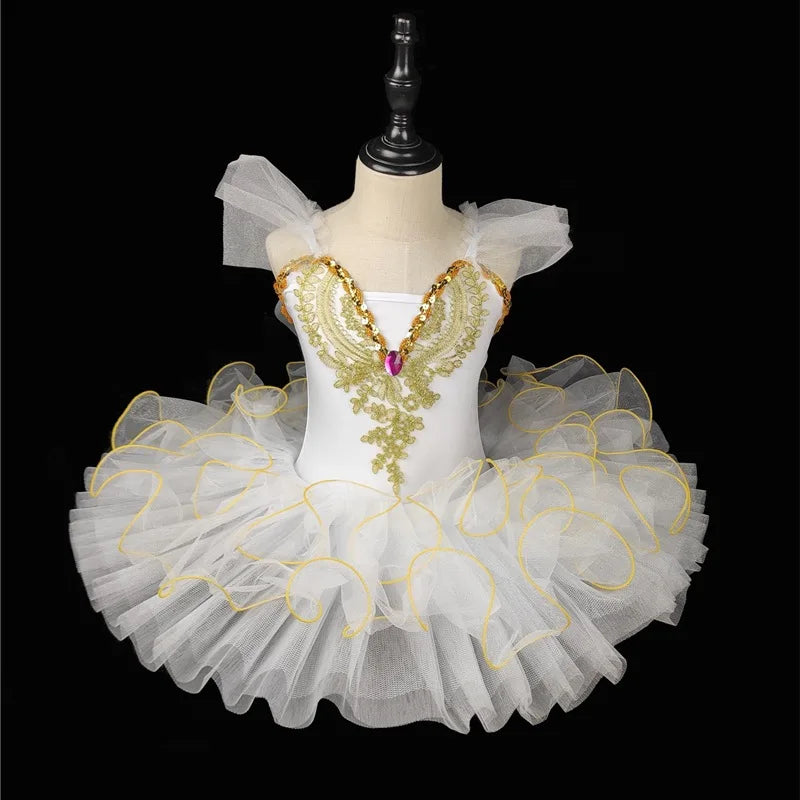 Summer Stage Ballet Dance Dress Girls Performance Tutu Kids Clothes Vestido Girl Mesh Princess Dress for Children's Day