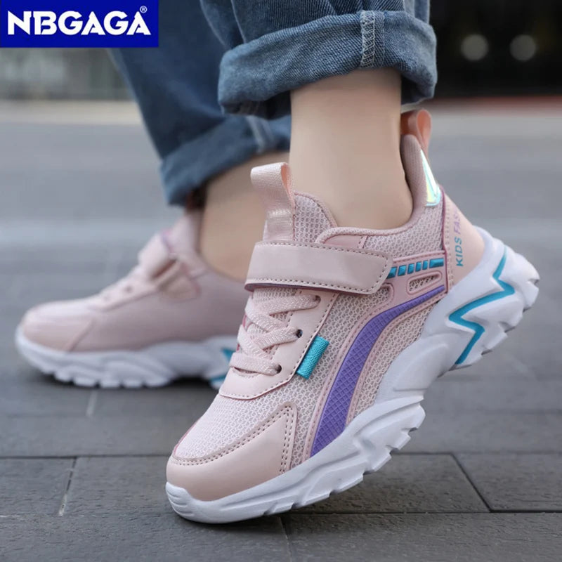 Trendy Lightweight Children Girls' School Shoes Anti-Slip Breathable Outdoor Casual Walking Sneaker Size 28-39