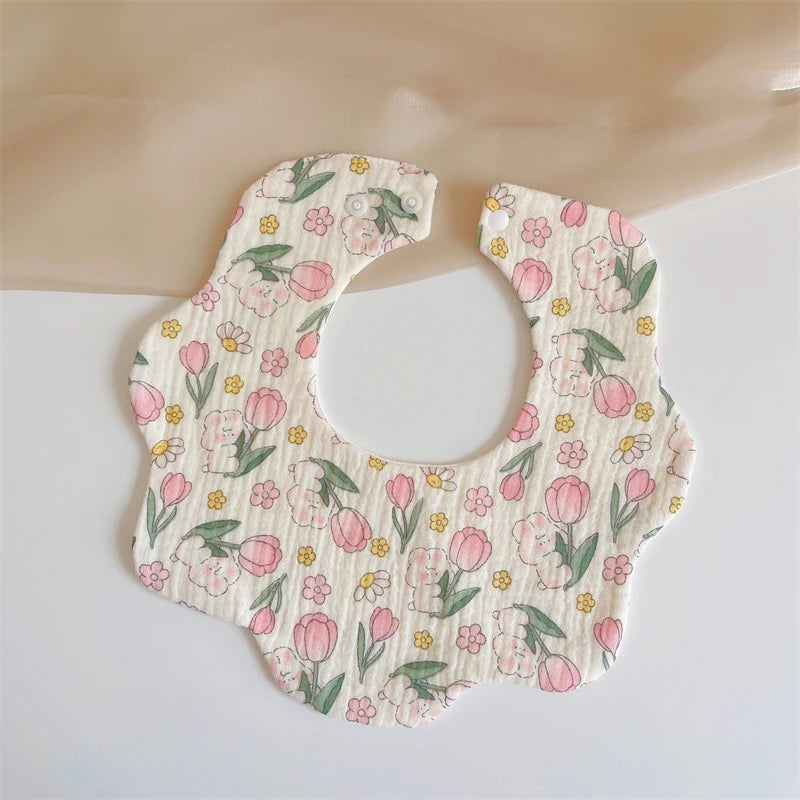 Summer Baby Cotton Gauze Waterproof Bibs Soft Cartoon Infant Bib Burp Cloths Bandana Scarf for Boy Girl Feeding Saliva Towel New