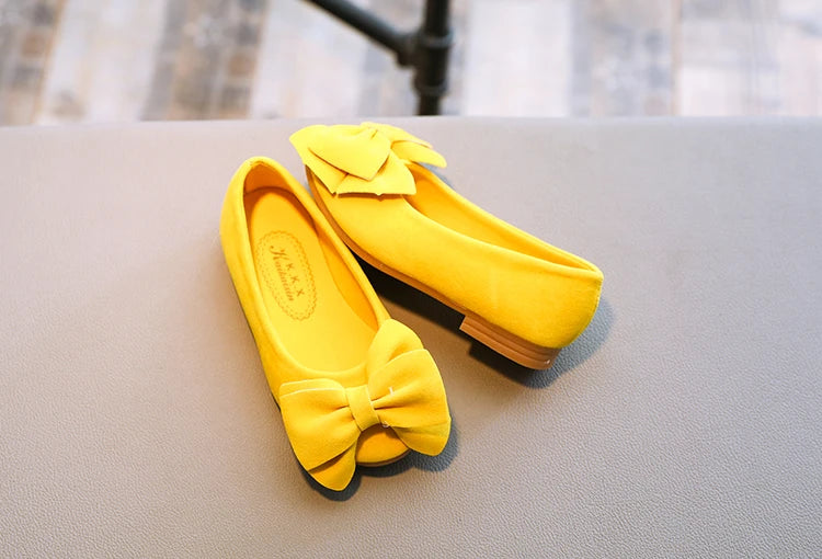 2024 New Fashion Girls Shoes PU Leather With Big Bowtie Candy Color Children Sandals Slip-on Kids Casual Shoes 21-36 Soft Hot