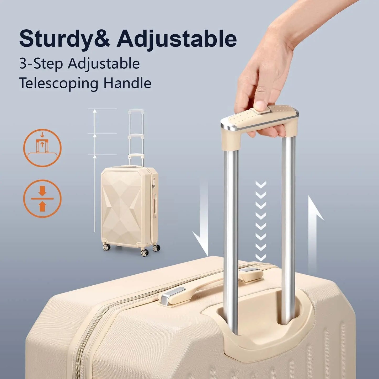 Luggage Set 5Pieces Hard Shell Suitcase Set Family Travel Luggage Suit Business Travel Boarding Luggage With TSA Lock