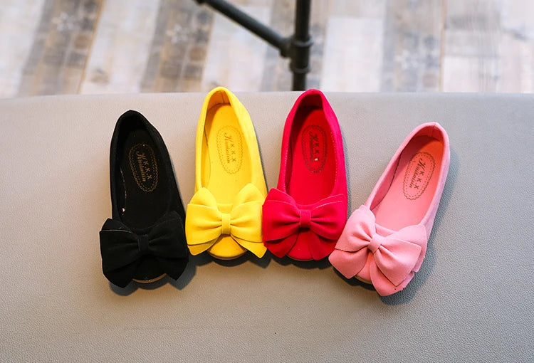 2024 New Fashion Girls Shoes PU Leather With Big Bowtie Candy Color Children Sandals Slip-on Kids Casual Shoes 21-36 Soft Hot