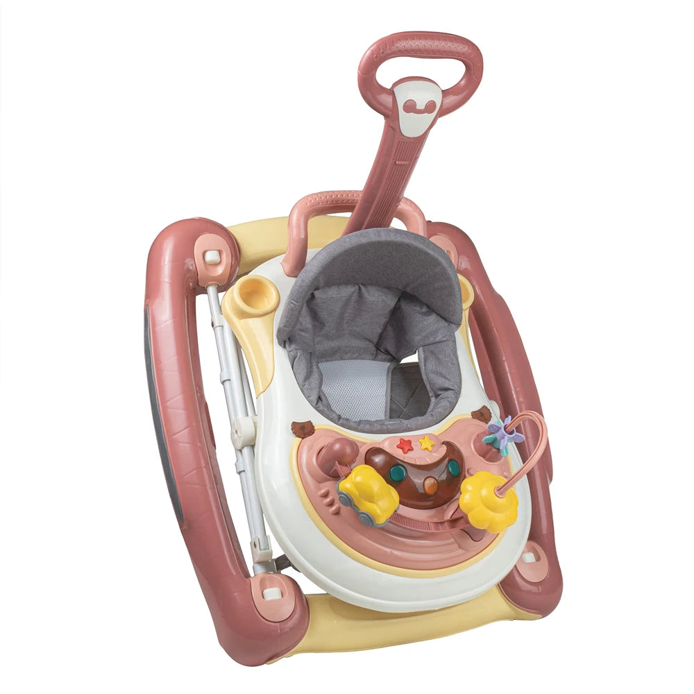 Foldable Baby Walkers With Universal Wheel Multifunction Anti-Roll Anti O-Leg Walker Handcart Learning Start Walker