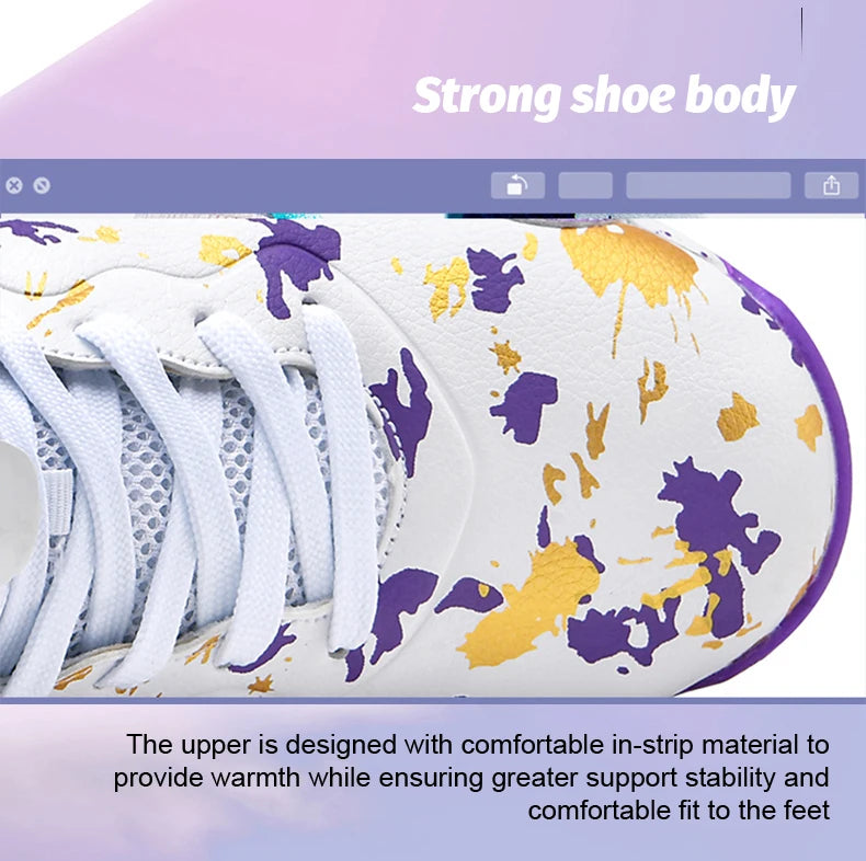 Basketball Shoes No-Slip Breathable Outdoor Shoes Fashion Graffiti Training Shoes