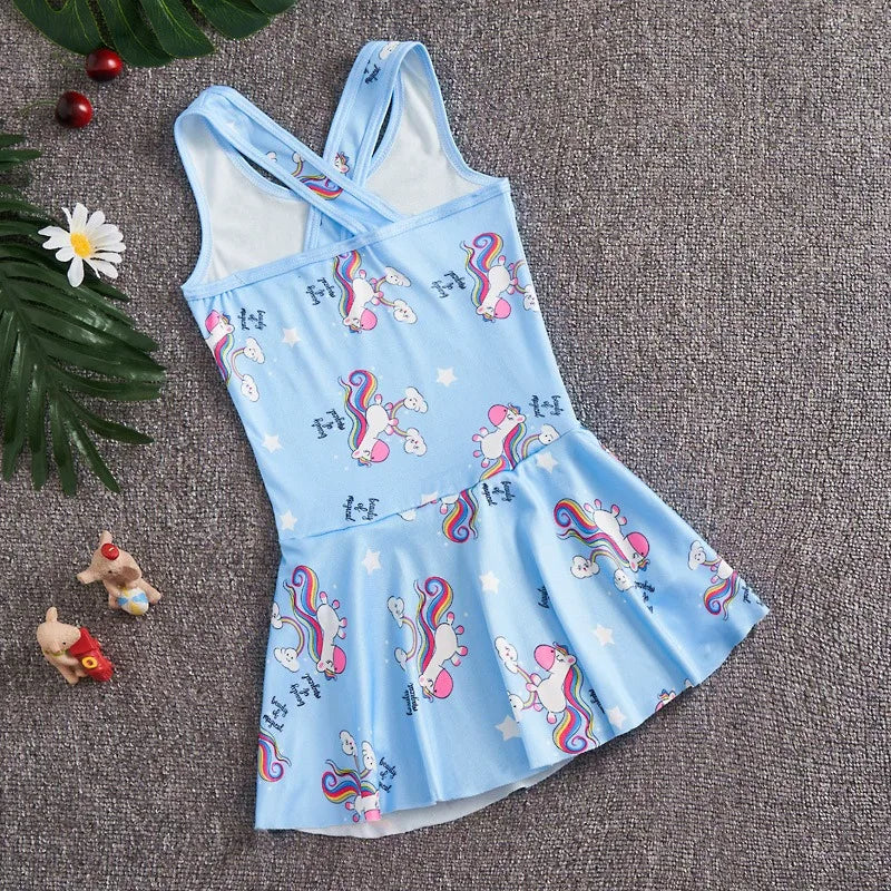 2-13 years Disney Frozen Elsa Girls Clothes Swimsuit Swimsuit Fashion Kids Swimwear Dress And Hat For Children Unicorn