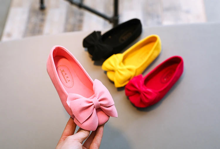 2024 New Fashion Girls Shoes PU Leather With Big Bowtie Candy Color Children Sandals Slip-on Kids Casual Shoes 21-36 Soft Hot