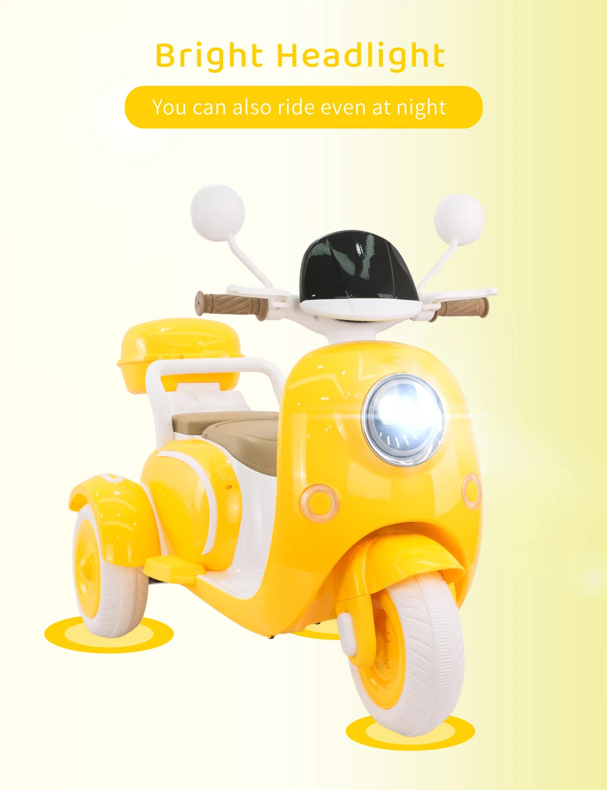 Girls Electric Motorcycle,Kids Electric Motorcycle,3- Wheel 12V Ride On Scooter for Kids , Motorcycle for Boys&Girls