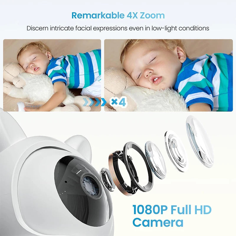 ieGeek Baby Monitor with 2 Cameras, Split-Screen Video Baby Monitor with Audio and 1080P Camera 4.3" Screen - Night Vision, Two-
