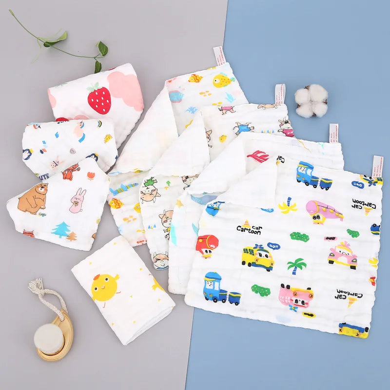 Baby Muslin Washcloths Natural Cotton Baby Wipes Soft Newborn Face Towel Sensitive Skin- Baby Registry 12*12inch Towels 2pcs