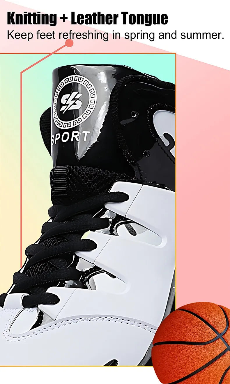 Men's basketball shoes, breathable and non slip outdoor sports shoes, walking and running basketball shoes
